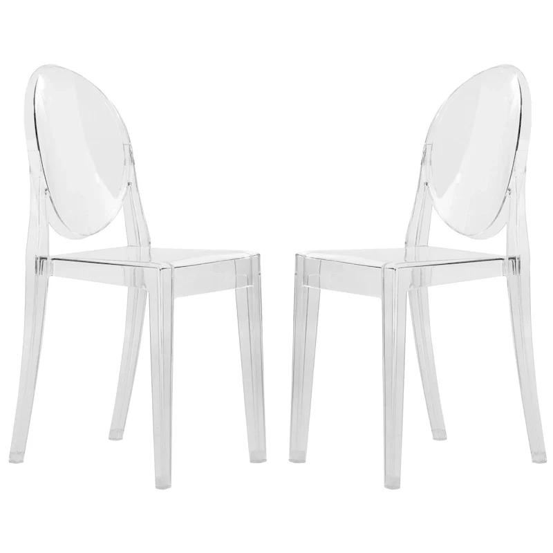 Acrylic Dining Chair Modern Transparent Stackable Side Chair No Assembly