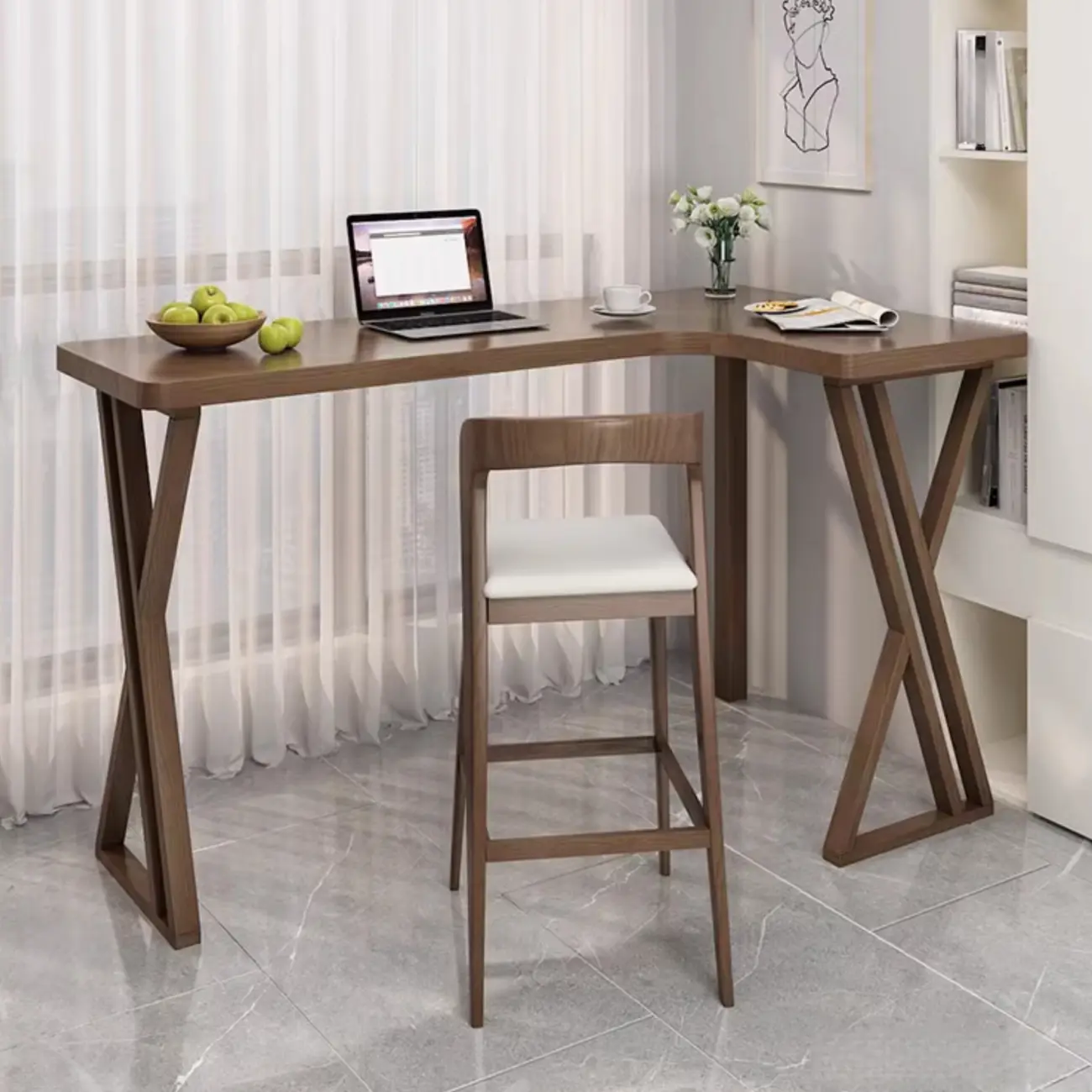 Smooth Brown Wooden Free Foam Bar Tables