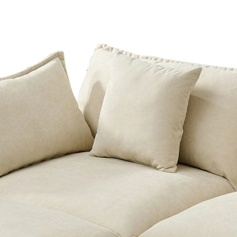 110.2 Chenille Three Seater Upholstered Sofa, Ottoman