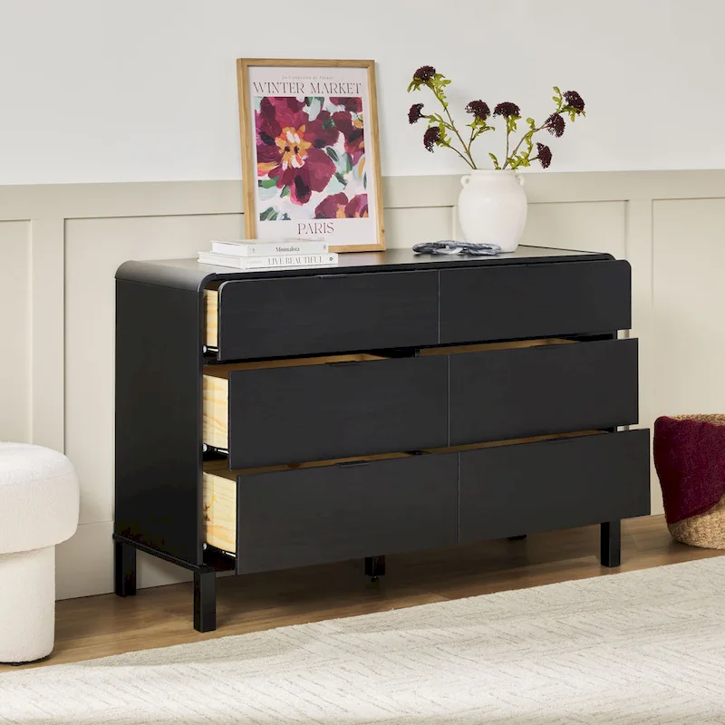 Middlebrook Curved Top Solid Wood 6-Drawer Dresser