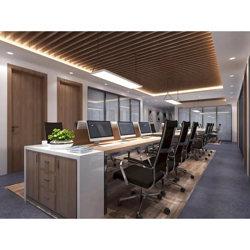 Modern High Back Office Chair Ribbed PU Leather Swivel Tilt Conference Room Computer Desk Cushion Seat Boss