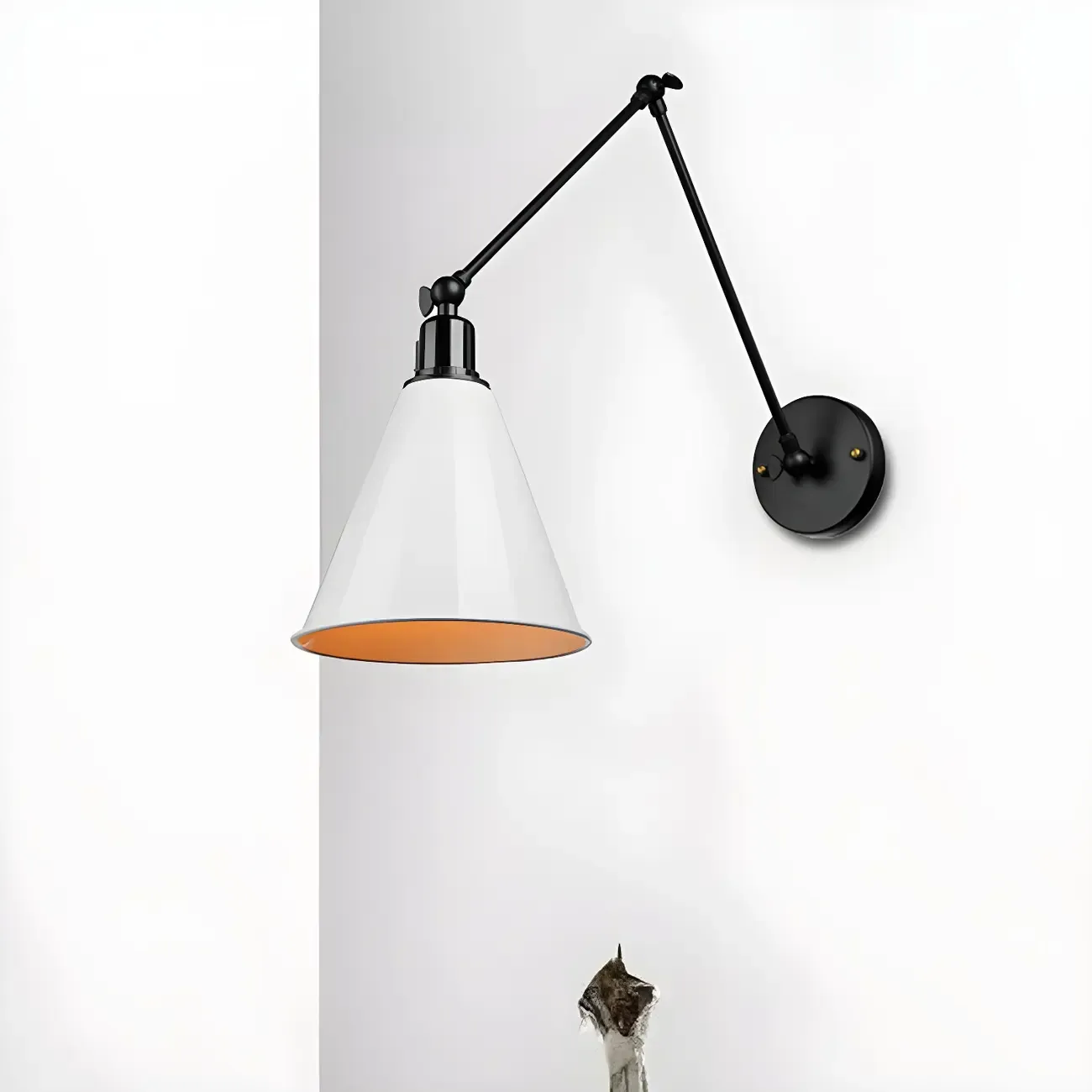 1-Light Cone Metal Swing Arm Wall Light