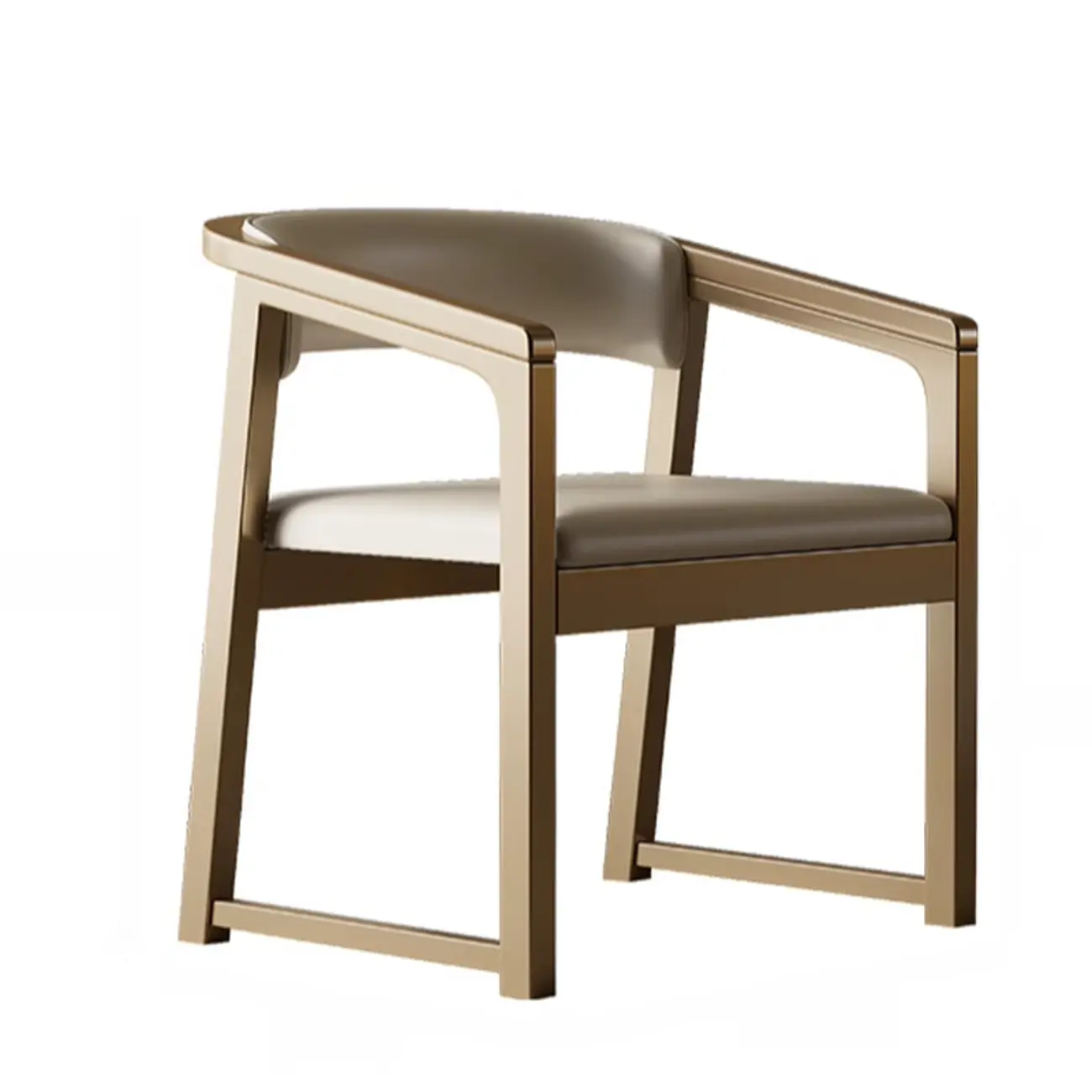 Modern Upholstered Metal Dining Arm Chair