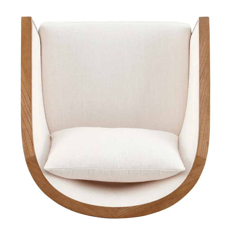 Tillman Linen Accent Arm Chair with Rattan