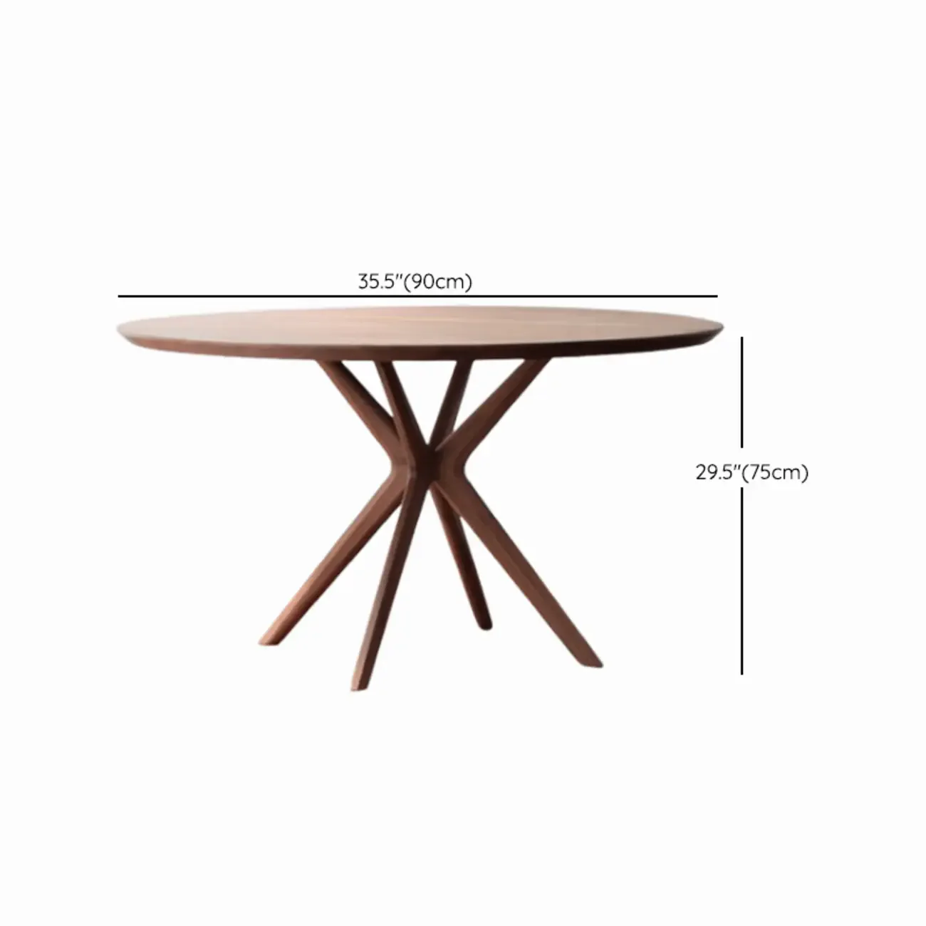 Modern Brown Solid Wood Round Dining Table