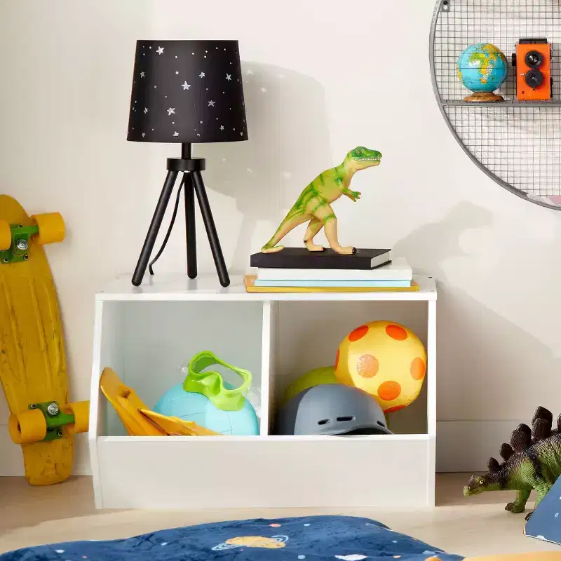 Stackable Laminate 2-Compartment Kids' Storage Bin White - Pillowfort™