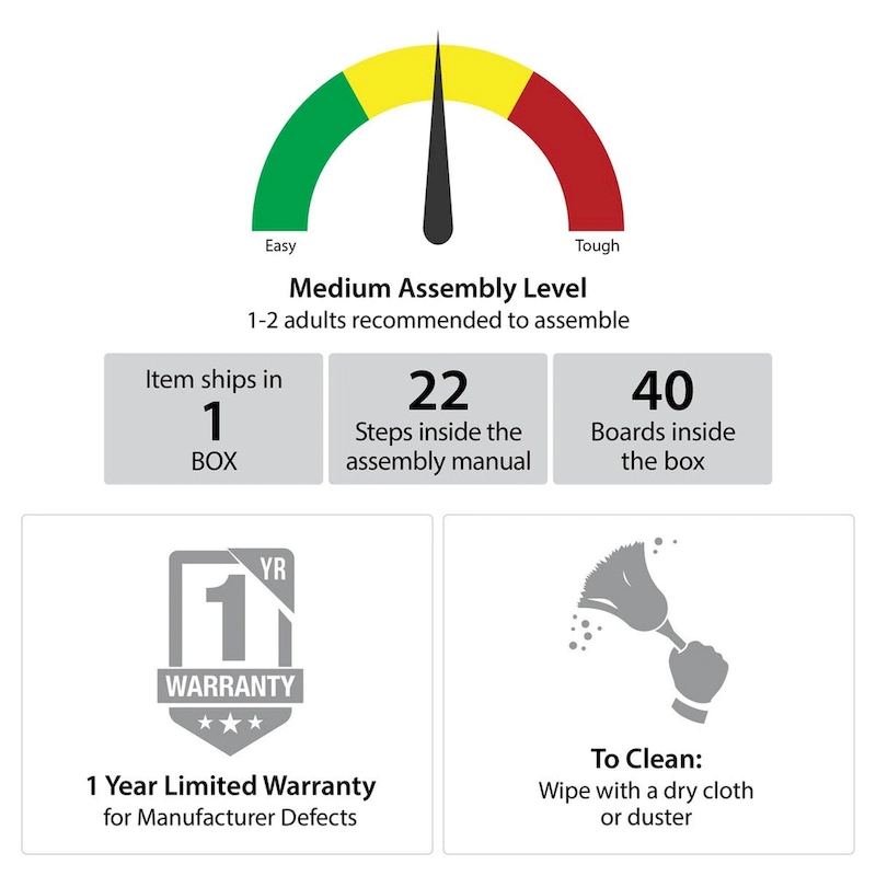 Ameriwood Home BrEZ Build Pearce Tall 5 Drawer Dresser