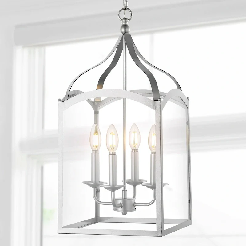 Ruth 11  4-light Lantern Metal/Glass LED Pendant by JONATHAN Y
