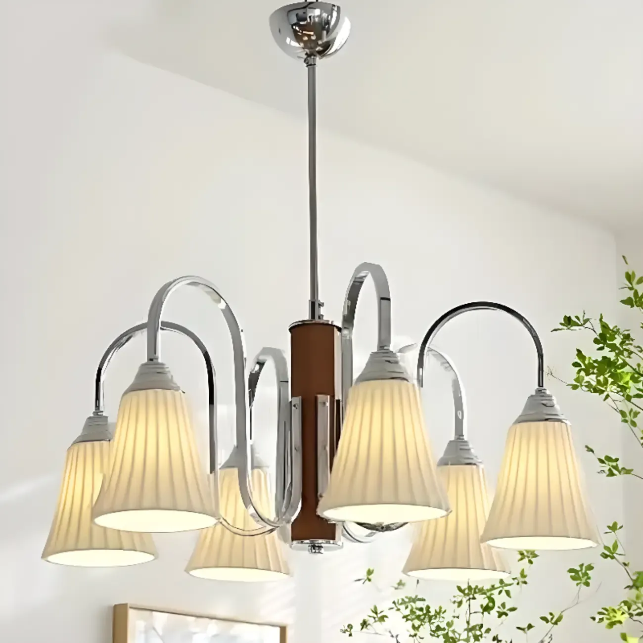 Modern Geometric Ceramic Multi-Light Chandelier