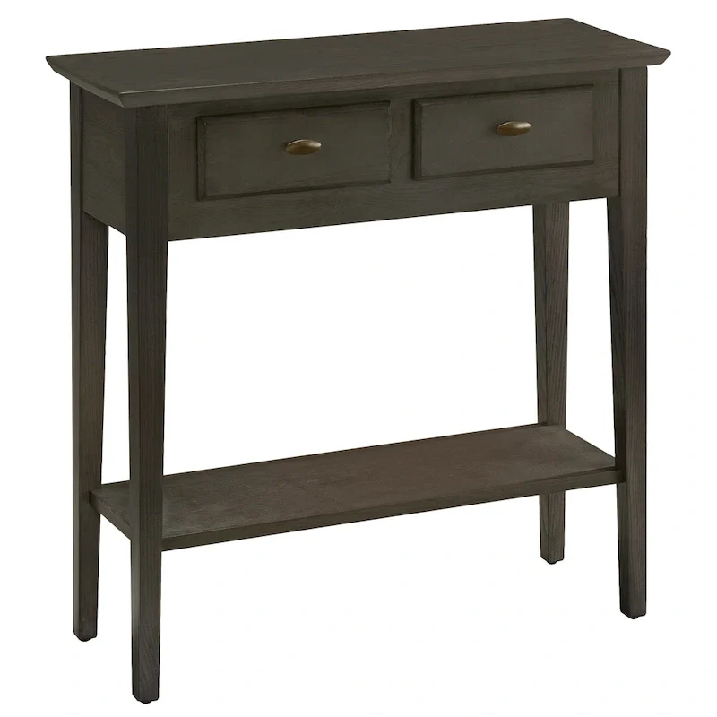 Solid Ash Wood Console Table with 2 Drawers & Open Shelf – 2 Finishes