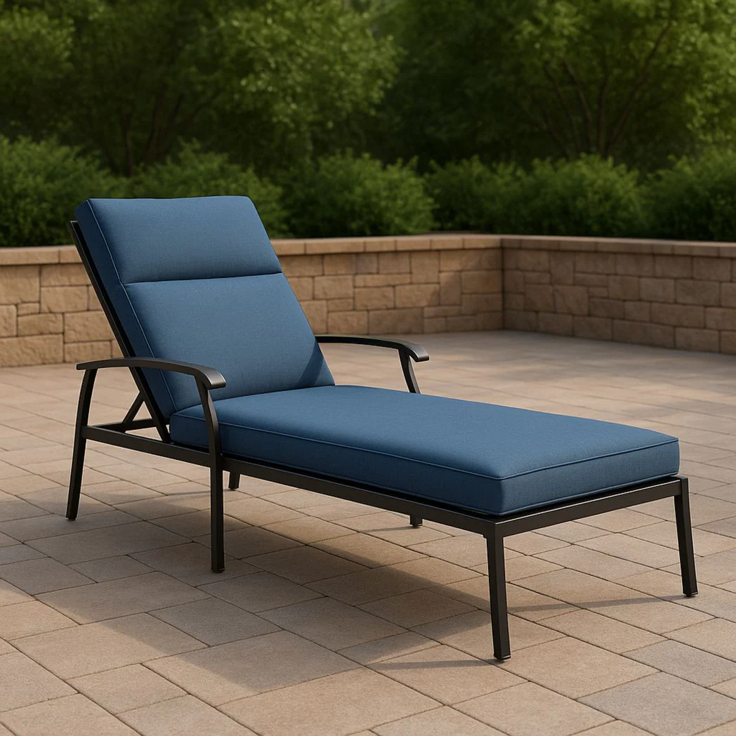 Chaise Longue Extérieure en Aluminium et Polyester Bleu 200x65x90 cm