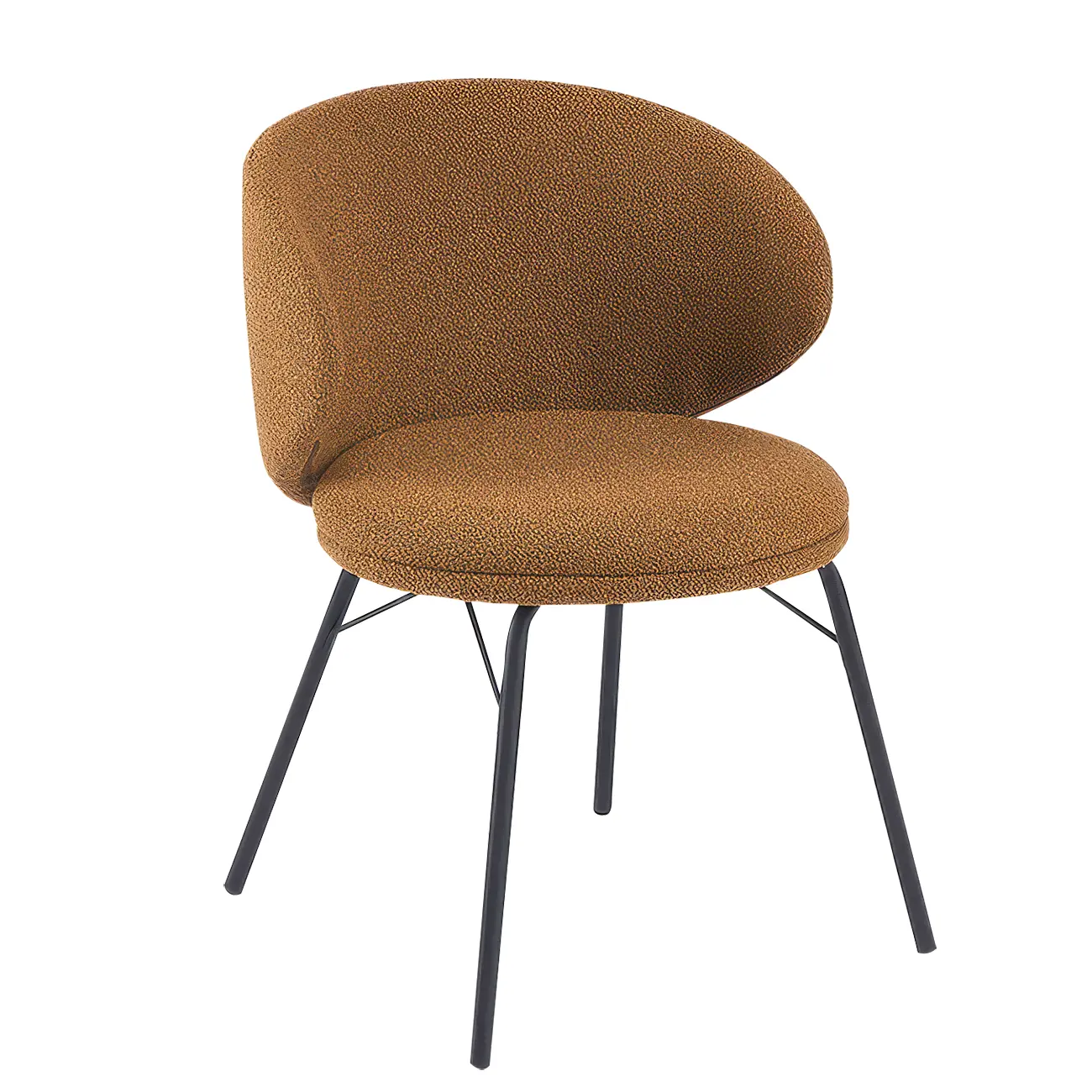 Modern Leathaire Upholstered Metal Leg Dining Chair