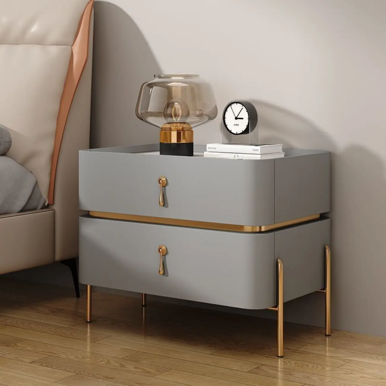 Modern Bedside Table with Sintered Stone Top