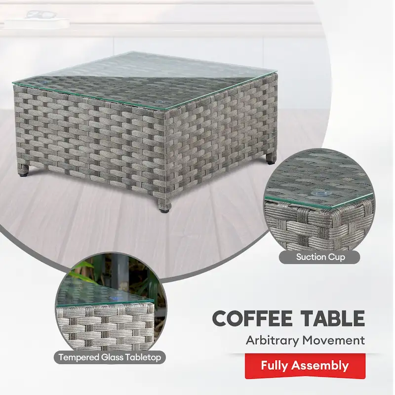 XIZZI 9-piece Patio Furniture Sectional Set with Swivel Rocking Chairs