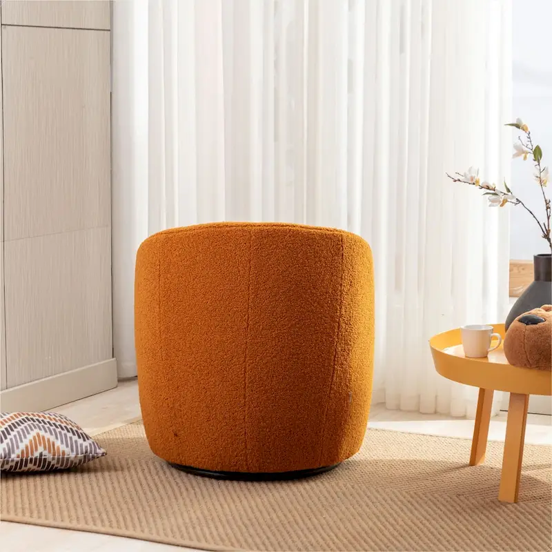 Teddy Fabric Swivel Accent Armchair Barrel Chair