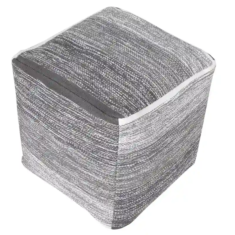 Sevita Distressed Gradation Grey Pouf Ottoman