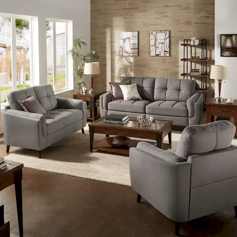 Dorelle 61  Wide Microfiber Arm Loveseat by iNSPIRE Q Modern