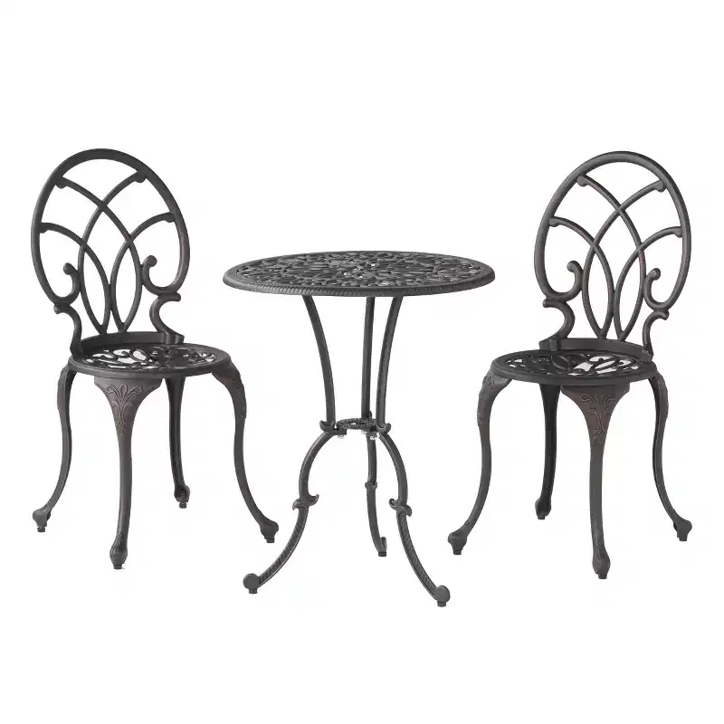 GDFStudio Samedi 3 Piece Outdoor All-Weather Cast Aluminum Bistro Set