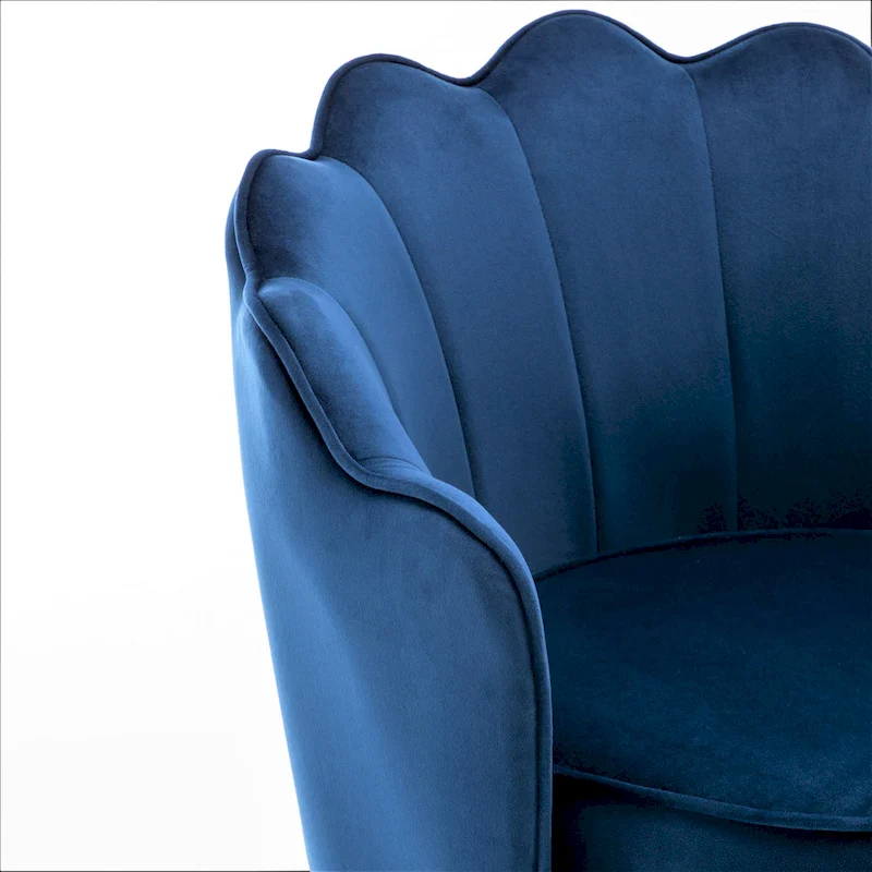 Cavett 28.3 Wide Velvet Barrel Chair with Gold Metal Legs