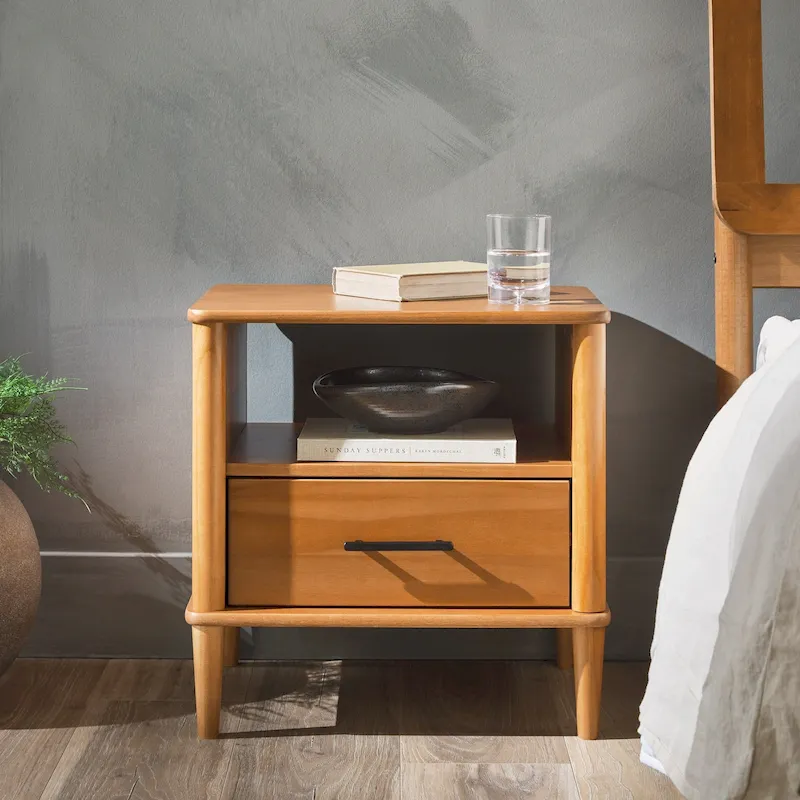 Middlebrook Designs Mid-Century Modern Solid Wood Spindle Nightstand