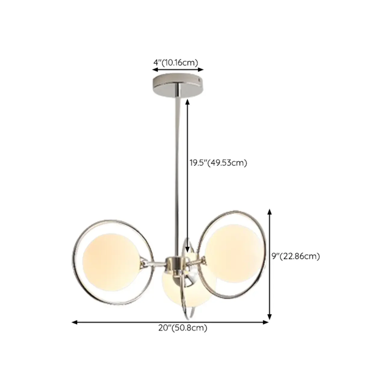 Modern LED Globe Chandelier with Circular Glass Design