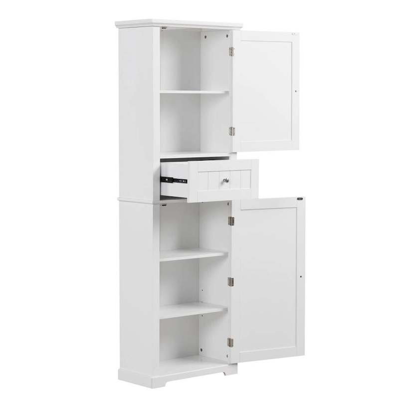 Tall Bathroom Storage Cabinet Freestanding Storage Cabinet with Drawer and Adjustable Shelf