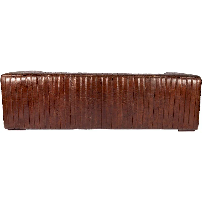 Aurelle Home Caolo Modern Channel-Stitched Leather Sofa