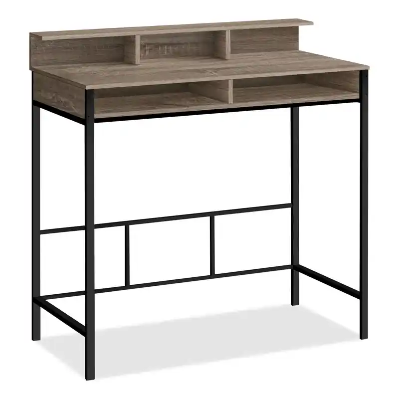 Melissa 47.25 Standing Office Desk with Cubbies - Dark Taupe