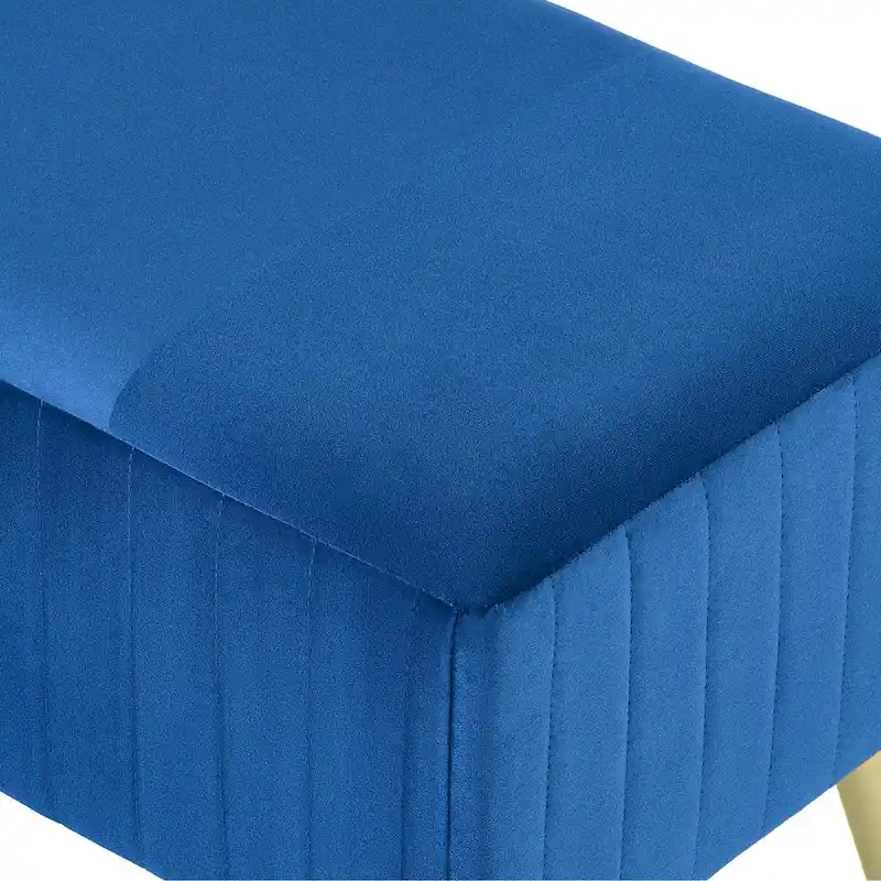 46  Modern Upholstered Bed and Entryway Bench with Padded Velvet Seat