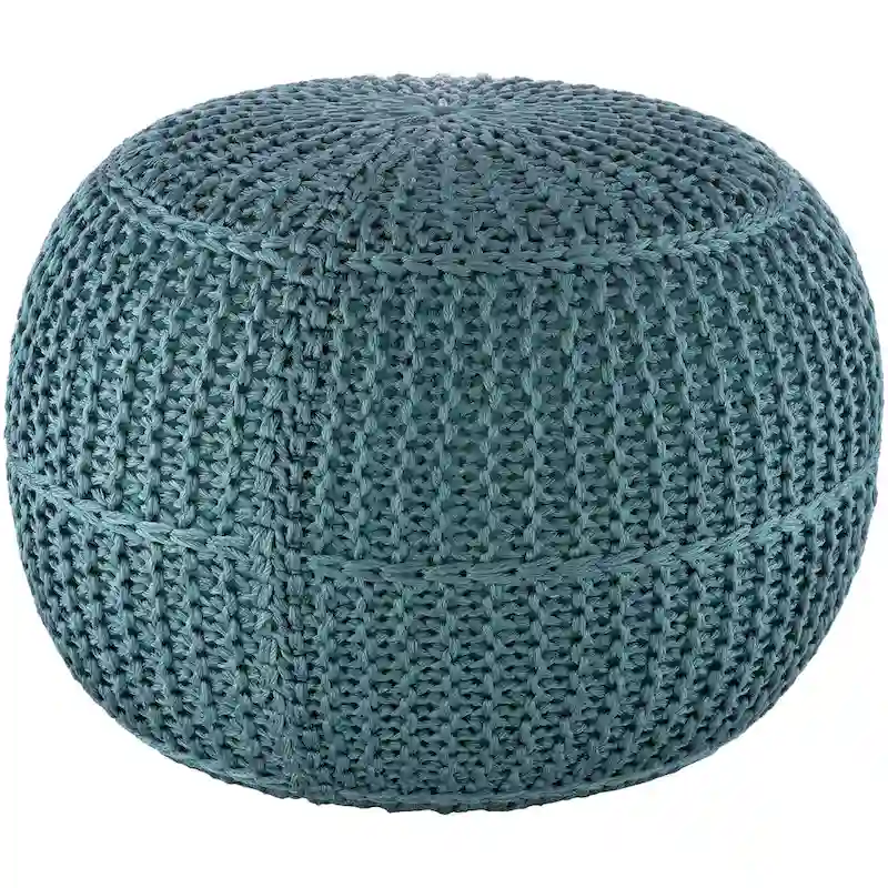 Indoor / Outdoor Knitted 20-inch Round Pouf