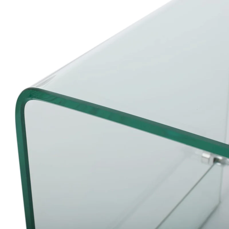 Glass Entertainment TV Console Stand with Shelf