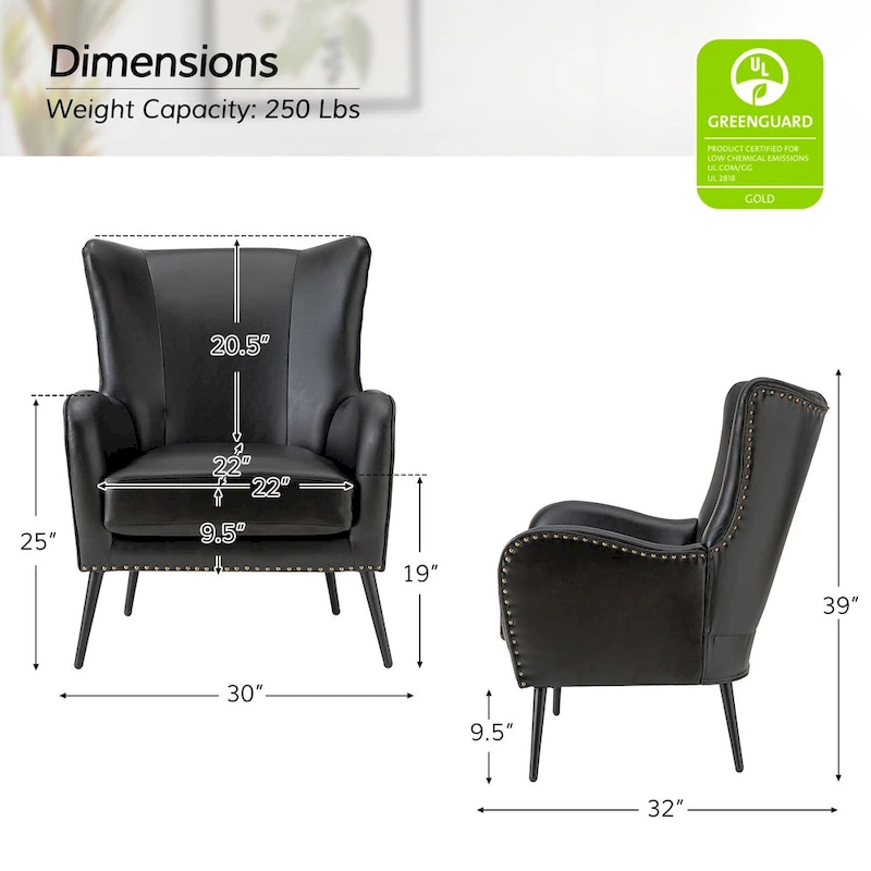 Invidiae Wooden Upholstered Armchair with Metal Legs