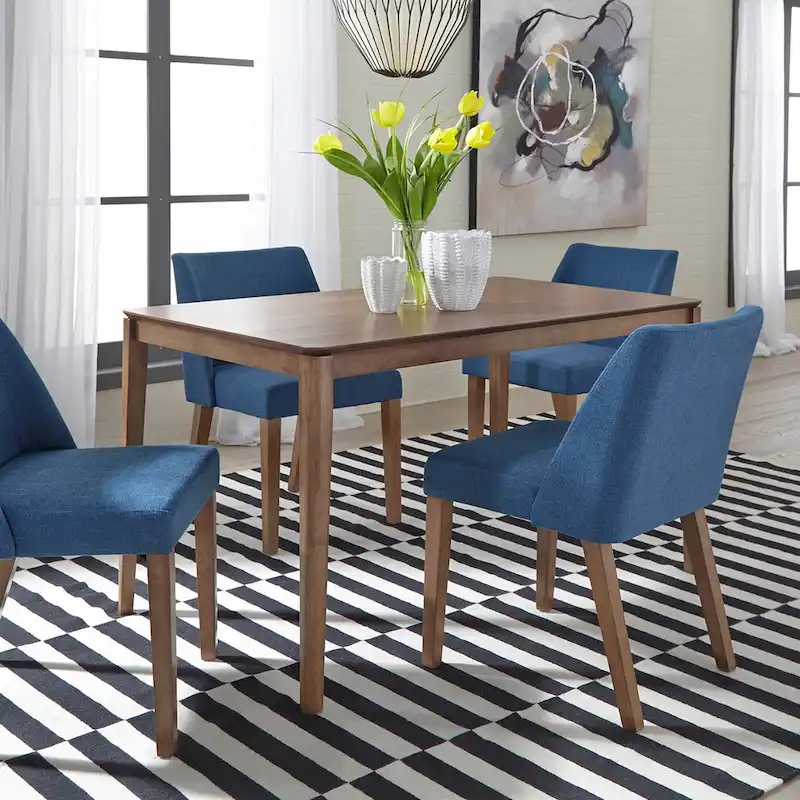 Space Savers Satin Walnut 5 Piece Drop Leaf Set