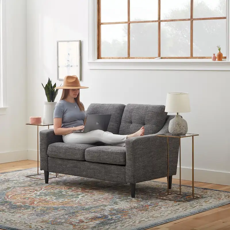 Brookside Ellen 54 Upholstered Scooped Arm Loveseat