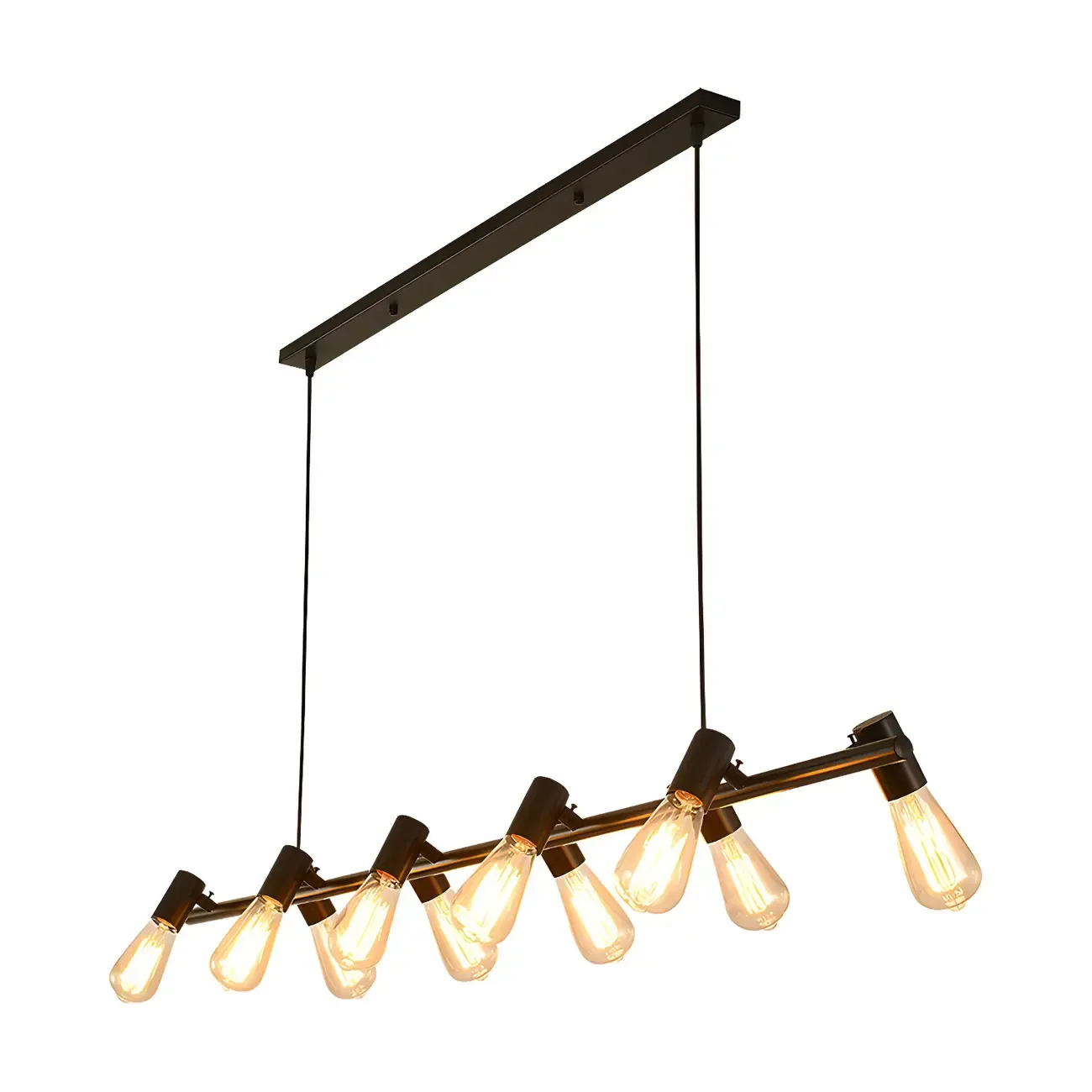 Industrial Black Multi-Light Cluster Pendant Light