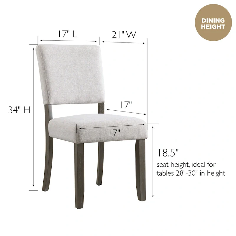 Upholstered Back Dining Chair with Wood Base Set of 2