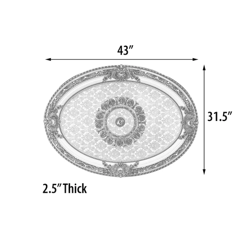 Golden Rocaille Oval Chandelier Ceiling Medallion