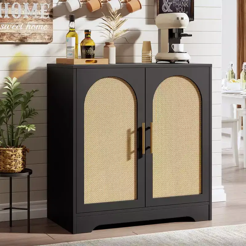COZONY 30 Rattan Sideboard Buffet Cabinet, Modern Console Table for Living Room, Kitchen, Hallway, Dining Room, Entryway