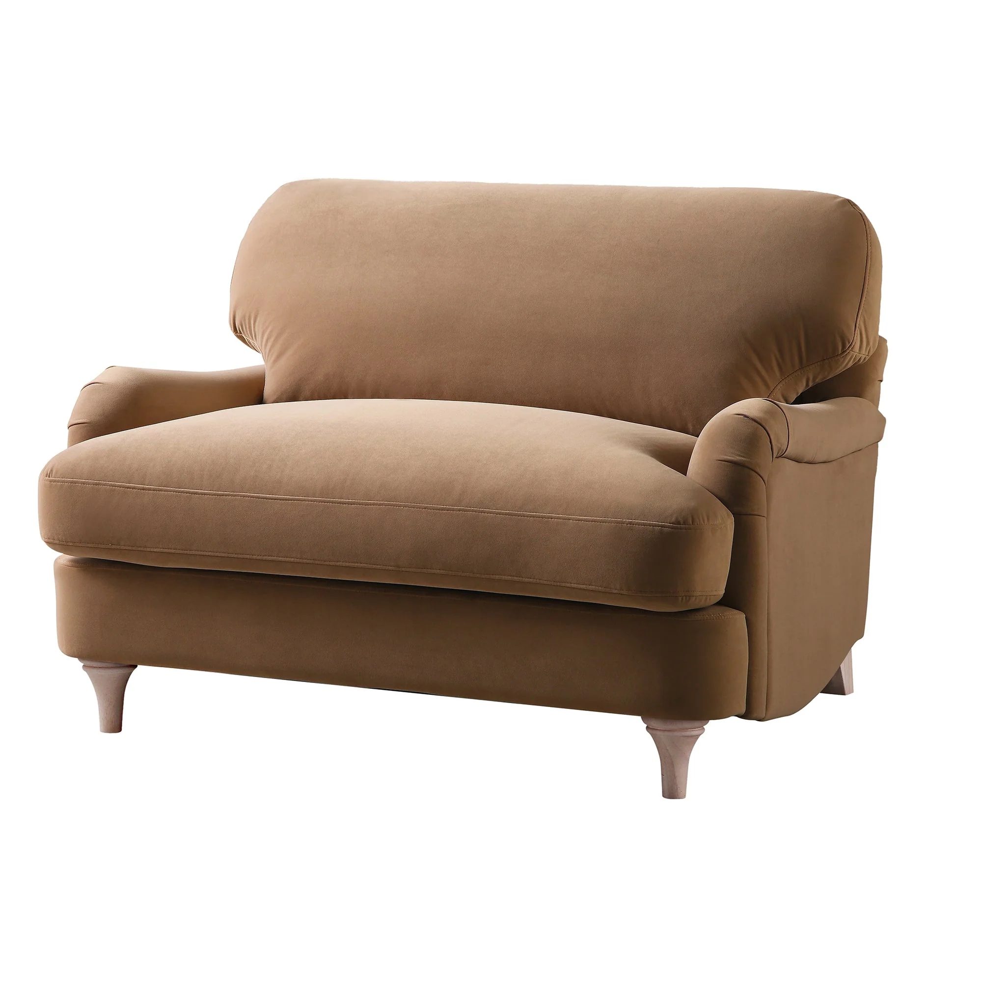 Camel Velvet Sofa, Loveseat