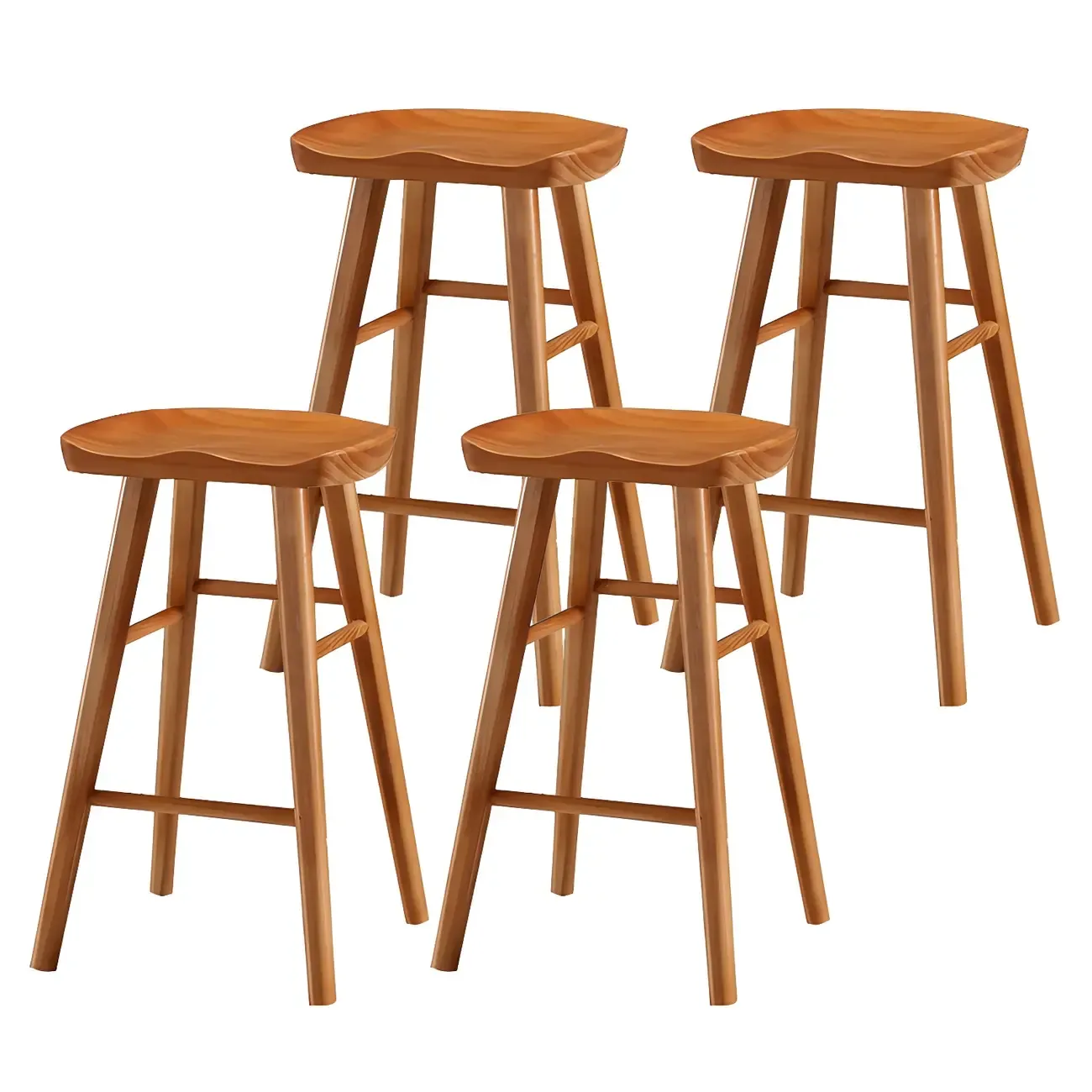 Rustic Saddle Backless Bar Stool Counter Height