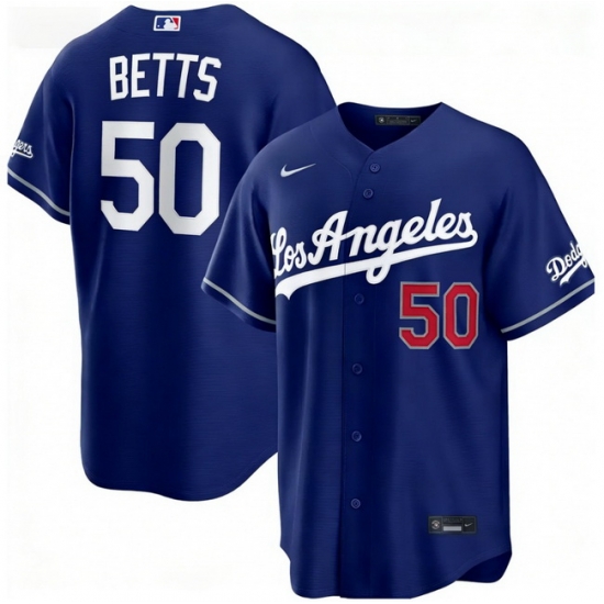 Los Angeles Dodgers Mookie Betts 50 Blue 2026 Gold Collection Stadium Stitched Baseball Jersey