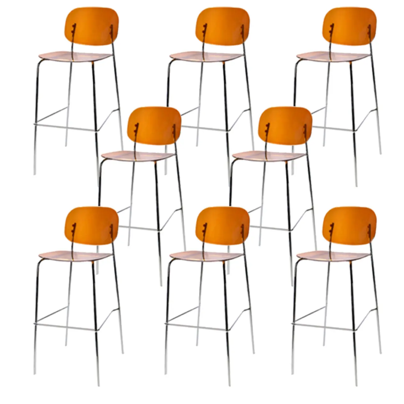 Scandinavian Square Seat Counter Height Acrylic Bar Stools