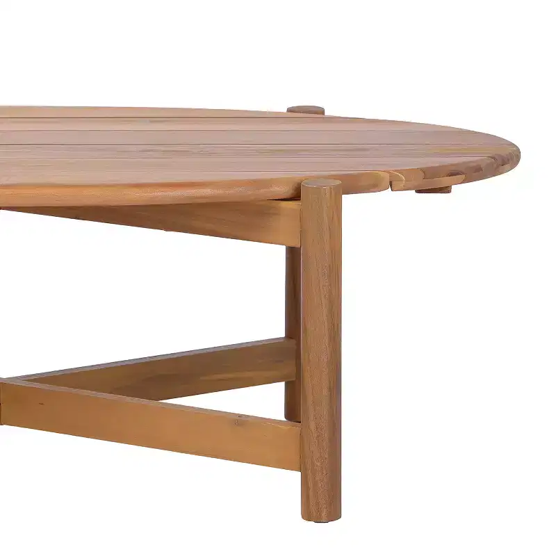 Christopher Knight Home Nada Modern Patio Acacia Coffee Table with Slatted Oval Design