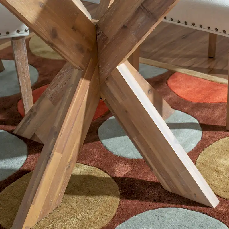 Allard X-base Round Glass Dining Table (Table Only)