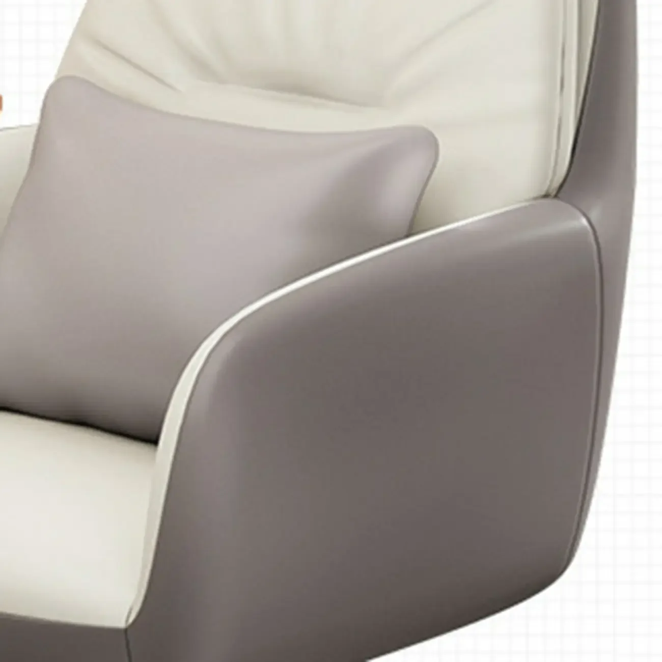 Modern White Grey Leather Swivel Office Chair