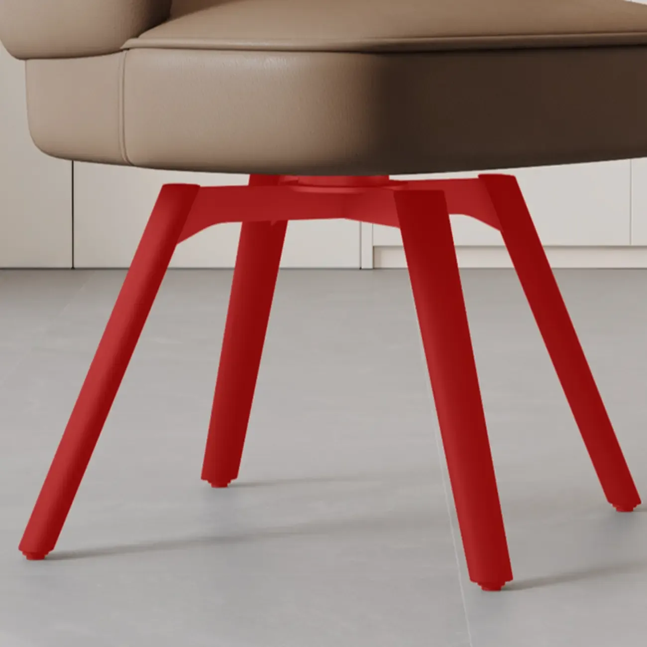 Scandinavian Swivel Brown Curved Back Dining Chairs