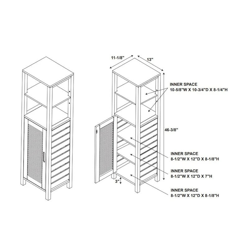 Bracken Bamboo Mid Cabinet