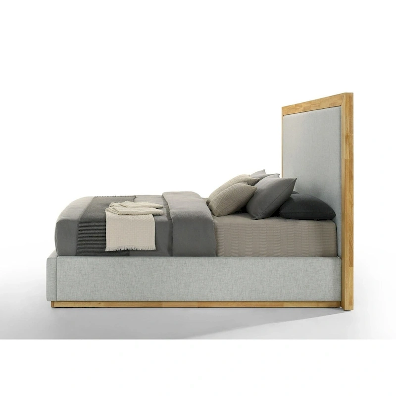 Nova Domus Santa Barbara Modern Grey Fabric & Natural Bed