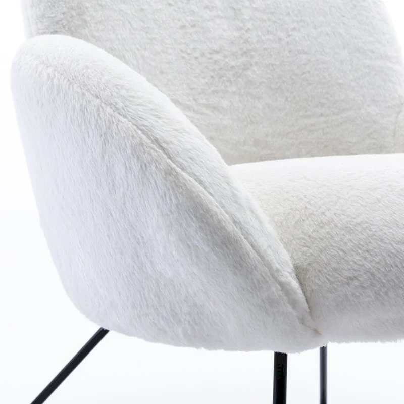 Rowen Modern Fleece Upholstered Accent Chair with Arm