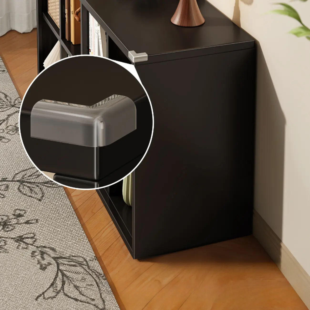 Modern Steel Cube Bookcase with Fabric Bins